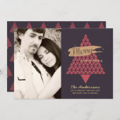 フォトクリスマスカーモダンド – メイブバラ幾何学模様 シーズンカード (正面/裏面)