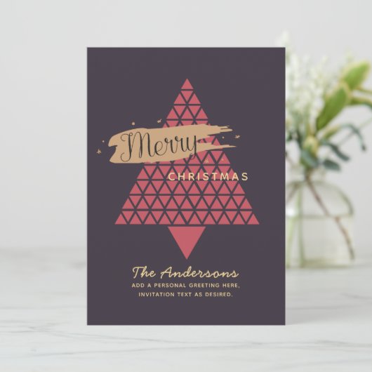 フォトクリスマスカーモダンド – メイブバラ幾何学模様 シーズンカード (スタンド正面)