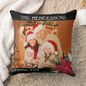 フォトクリスマスギフトポインセチア投げピル クッション (ブランケット)