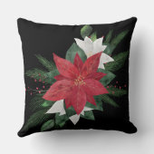 フォトクリスマスギフトポインセチア投げピル クッション (裏面)