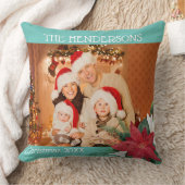 フォトクリスマスギフトポインセチア投げピル クッション (ブランケット)