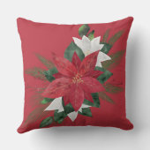 フォトクリスマスギフトポインセチア クッション (裏面)