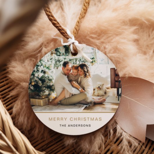 フォトクリスマスギフトラベルモダンホリデーミニマル フェイバータグ