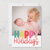 フォトクリスマスグリーティングカードとハッピーホリデー カード (正面)