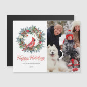 フォトクリスマスグリーティングホリデー磁気カード (正面/裏面)