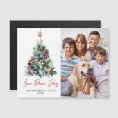 フォトクリスマスグリーティングホリデー磁気カード (正面/裏面)