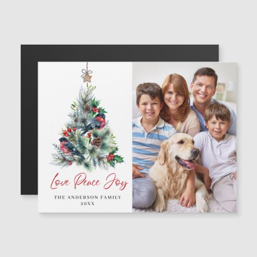 フォトクリスマスグリーティングホリデー磁気カード (正面/裏面)