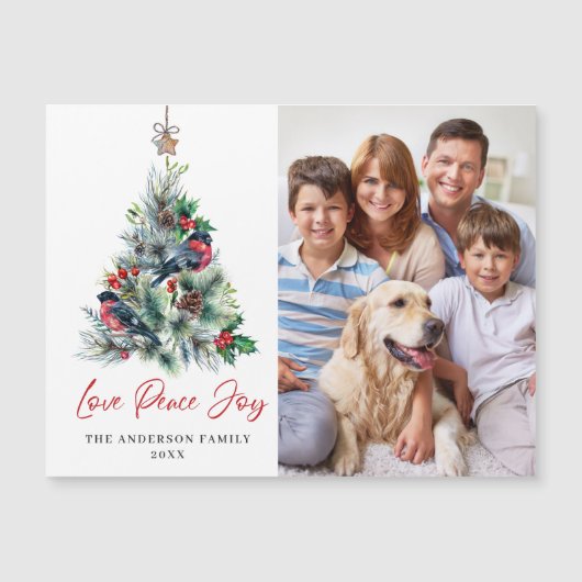 フォトクリスマスグリーティングホリデー磁気カード (正面)