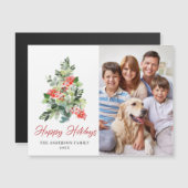 フォトクリスマスグリーティングホリデー磁気カード (正面/裏面)