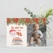 フォトクリスマスサンタファースト誕生日 招待状 (スタンド正面)