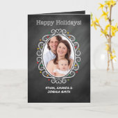 フォトクリスマスシャルボードルックオーバル カード (黄色い花)