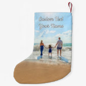 フォトクリスマスストッキングとカスタム文字名 スモールクリスマスストッキング (裏面)