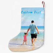 フォトクリスマスストッキングカスタム文字名 スモールクリスマスストッキング (裏面)