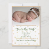 フォトクリスマススノーフレーク男の赤ちゃん発表 シーズンカード (正面)