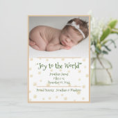 フォトクリスマススノーフレーク男の赤ちゃん発表 シーズンカード (スタンド正面)