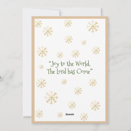 フォトクリスマススノーフレーク男の赤ちゃん発表 シーズンカード (裏面)