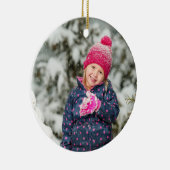 フォトクリスマススノーフレーク石板グレー炭 セラミックオーナメント (右)