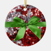 フォトクリスマスツリーオーナメントテンプレート セラミックオーナメント (正面)