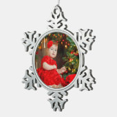 フォトクリスマスツリーギフトオーナメントベルベットボックス スノーフレークピューターオーナメント (右)