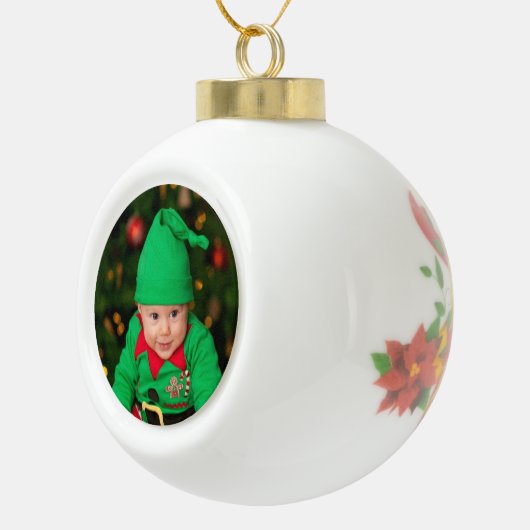 フォトクリスマスツリーギフトオーナメントDIY セラミックボールオーナメント (右)