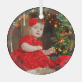 フォトクリスマスツリーギフト ガラスオーナメント (正面)