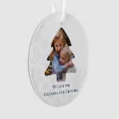 フォトクリスマスツリーテンプレート祖父母 オーナメント (正面)