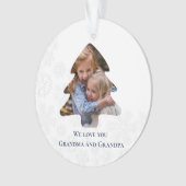 フォトクリスマスツリーテンプレート祖父母 オーナメント (正面)