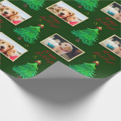フォトクリスマスドッグペットカスタム包装紙 ラッピングペーパー (角)