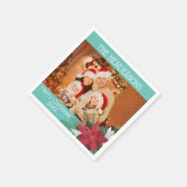 フォトクリスマスパーティーポインセチア・ナプキンス スタンダードカクテルナプキン (角)