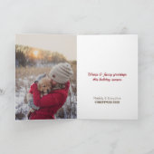 フォトクリスマスビッグレッドボウホリデーリボンフレーム カード (内部)