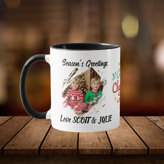 フォトクリスマスファミリーパーソナライズマグカップ マグカップ