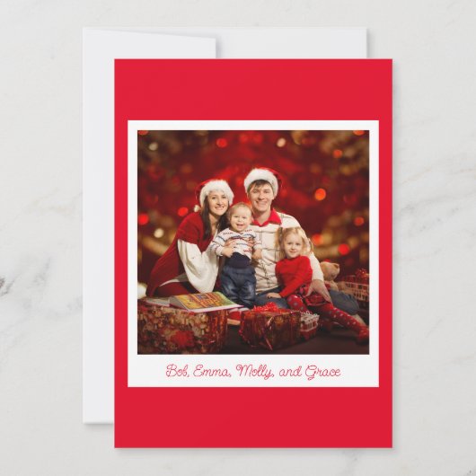 フォトクリスマスプレゼント赤い休日 招待状 (裏面)