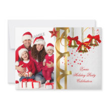 フォトクリスマスホリデークリスマスパーティーホワイト金ゴールドレッド