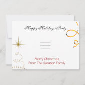 フォトクリスマスホリデークリスマスパーティー金ゴールドレッドブラック 招待状 (裏面)