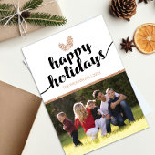 フォトクリスマスホリデーパインコーン |白黒 シーズンカード