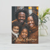 フォトクリスマスホリデーリース伝統的ヴィンテージ シーズンカード (スタンド正面)