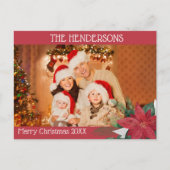 フォトクリスマスポインセチア シーズンポストカード (正面)