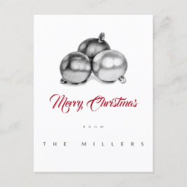 フォトクリスマスポストカードアート鉛筆のボーブルなし ポストカード