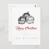 フォトクリスマスポストカードアート鉛筆のボーブルなし ポストカード (正面/裏面)