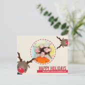 フォトクリスマスポストカード:: reindeer rudolf 1 シーズンポストカード (スタンド正面)