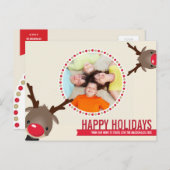 フォトクリスマスポストカード:: reindeer rudolf 1 シーズンポストカード (正面/裏面)