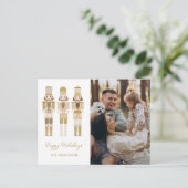 フォトクリスマスポスト付きシルバーナツクラッカー ポストカード (スタンド正面)