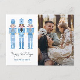 フォトクリスマスポスト付き青くるみクラッカー ポストカード