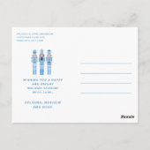 フォトクリスマスポスト付き青くるみクラッカー ポストカード (裏面)