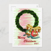 フォトクリスマスリースはがき シーズンポストカード (正面/裏面)