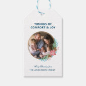 フォトクリスマスリースポインセチア ギフトタグ (正面)