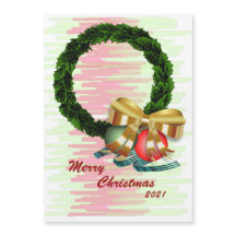 フォトクリスマスリース磁気カード