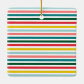 フォトクリスマスレインボーカラフルンメリーとブライト セラミックオーナメント (裏面)