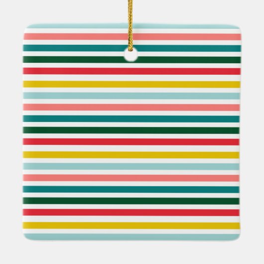 フォトクリスマスレインボーカラフルンメリーとブライト セラミックオーナメント (裏面)