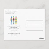 フォトクリスマス付き水色くるみ割り ポストカード (裏面)